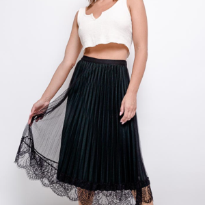 Jupe longue réversible plissée