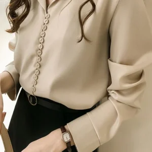 Chemisier Satin Champagne - DESTOCKAGE