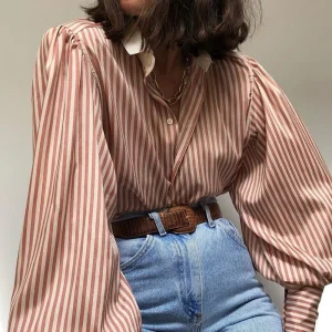 Chemisier Satin Rayé