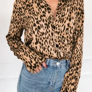 Chemisier Satin Léopard