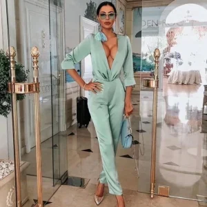 Combinaison Satin Manches Longues - DESTOCKAGE