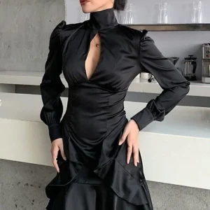 Robe de Soirée Satin Noire