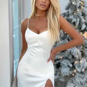 Mini Robe Satin Blanche