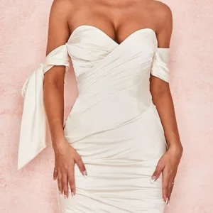 Robe Satin Blanche Cocktail