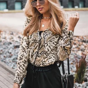 Chemiser Satin Imprimé Serpent