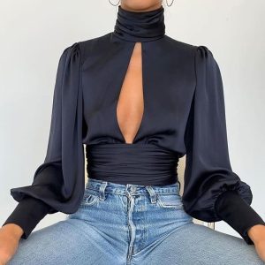 Satin Blouse Sexy