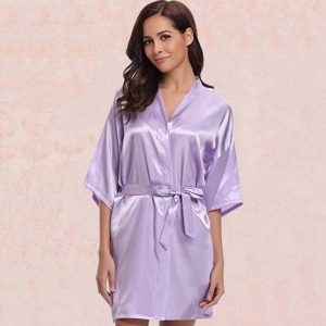 Kimono Femme Satin Violet