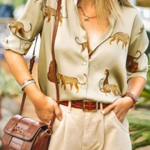 Chemisier Satin Beige