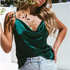 Caraco Satin Vert Émeraude - DESTOCKAGE