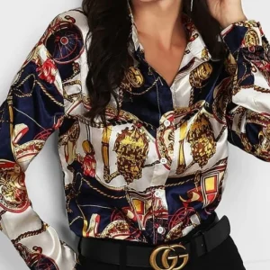 Chemisier en Satin Femme - DESTOCKAGE