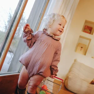 Barboteuse Amour mauve