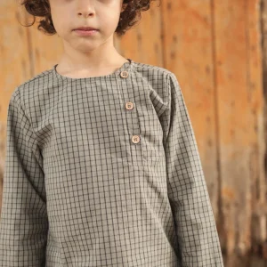 Chemise Jacques coton carreaux kaki