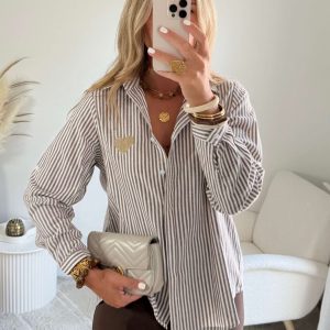 Chemise rayée café – Fily