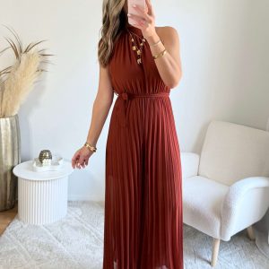 Combinaison plissée terracotta – Joy