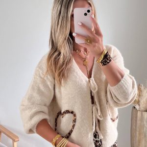 Gilet beige – Coeur