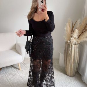 Jupe sequins noirs – Kiana
