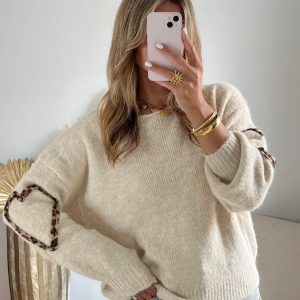 Pull beige – Coeur