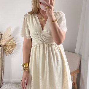 Robe beige dorée – Romy