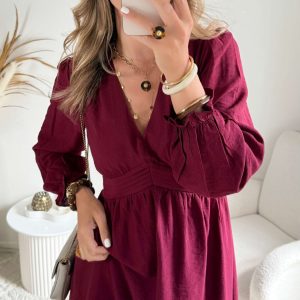 Robe courte bordeaux – Clarisse