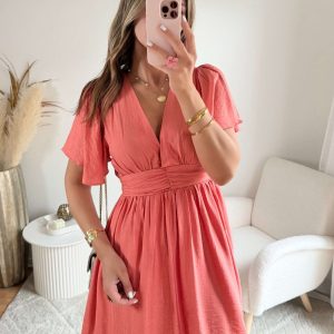 Robe courte corail – Diana