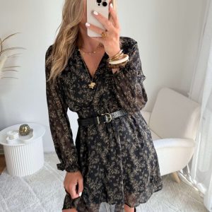 Robe noire imprimée – Darcy