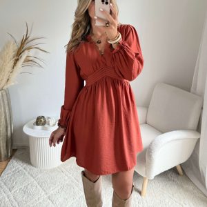Robe courte terracotta – Clarisse
