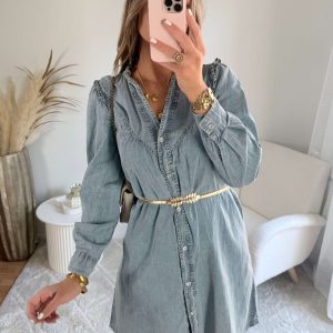 Robe chemise en jean – Sixtine