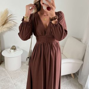 Robe longue chocolat – Margot