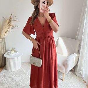 Robe longue terracotta – Diana