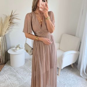 Robe longue or rose – Ambre