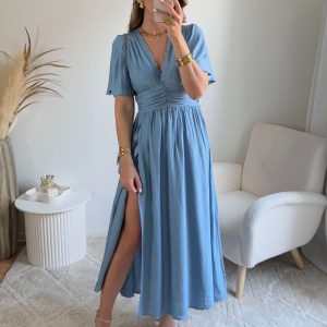 Robe longue bleu jean – Tania