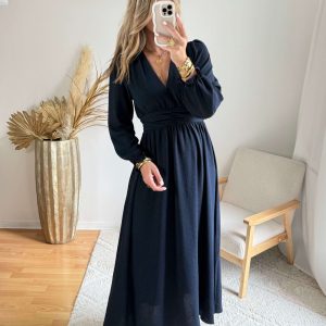 Robe longue marine – Lucie