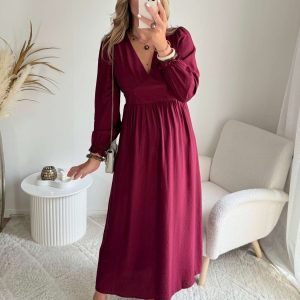 Robe longue prune – Clara