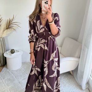 Robe longue prune – Lyra