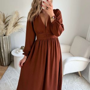 Robe longue marron – Lucie