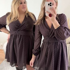 Robe marron à pois – Cali