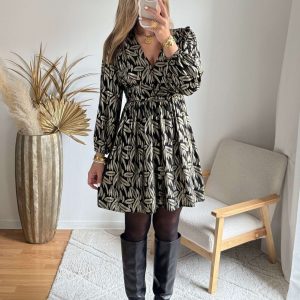 Robe noire métallisée – Clémence