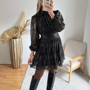 Robe noire dorée – Aya