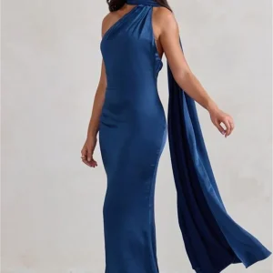 Robe asymétrique bleu