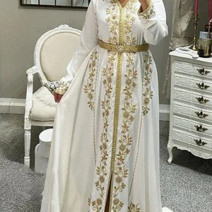 Robe caftan blanc