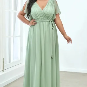 Robe ceremonie vert amande