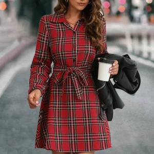 Robe chemise carreaux