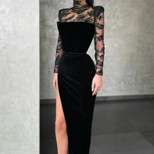 Robe de soirée dentelle longue