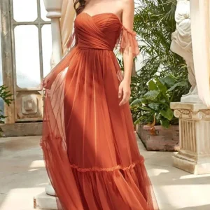 Robe de soirée orange
