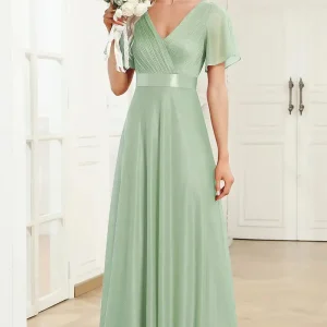Robe demoiselle d'honneur vert amande