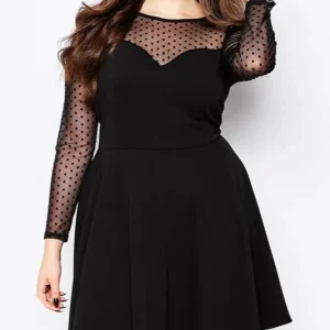 Robe manche longue grande taille