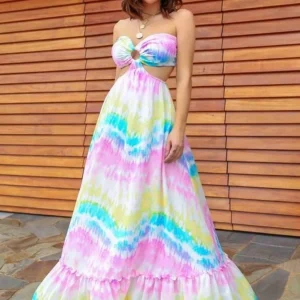 Robe pastel multicolore