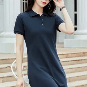 Robe polo bleu marine