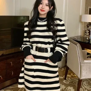 Robe pull rayure