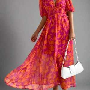 Robe rose et orange